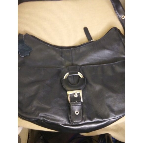 d'margeaux black leather Purse Handbag with adjustable strap  New with tags - Picture 1 of 10
